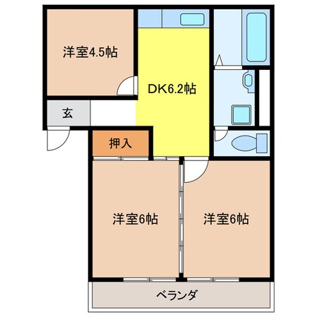 コーポ鮎の物件間取画像